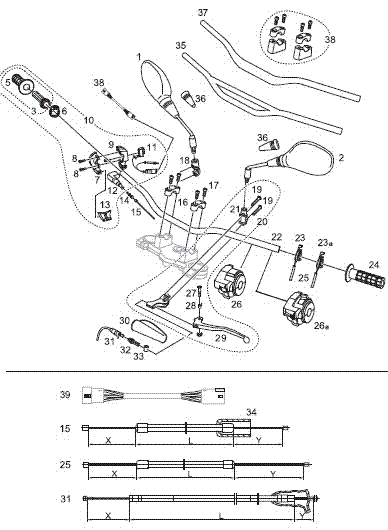 Starterseilzug Chokezug 125 mit Winkelstck (Tageslichtsch.)