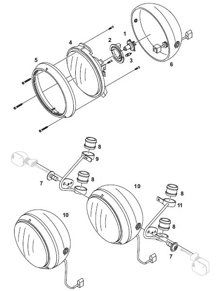 Scheinwerfer kompl. Alternativ schwarzes Gehuse