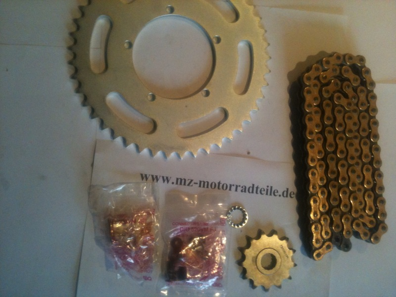 Kettensatz MZ SX/SM  (520 DID x-ring gold)
